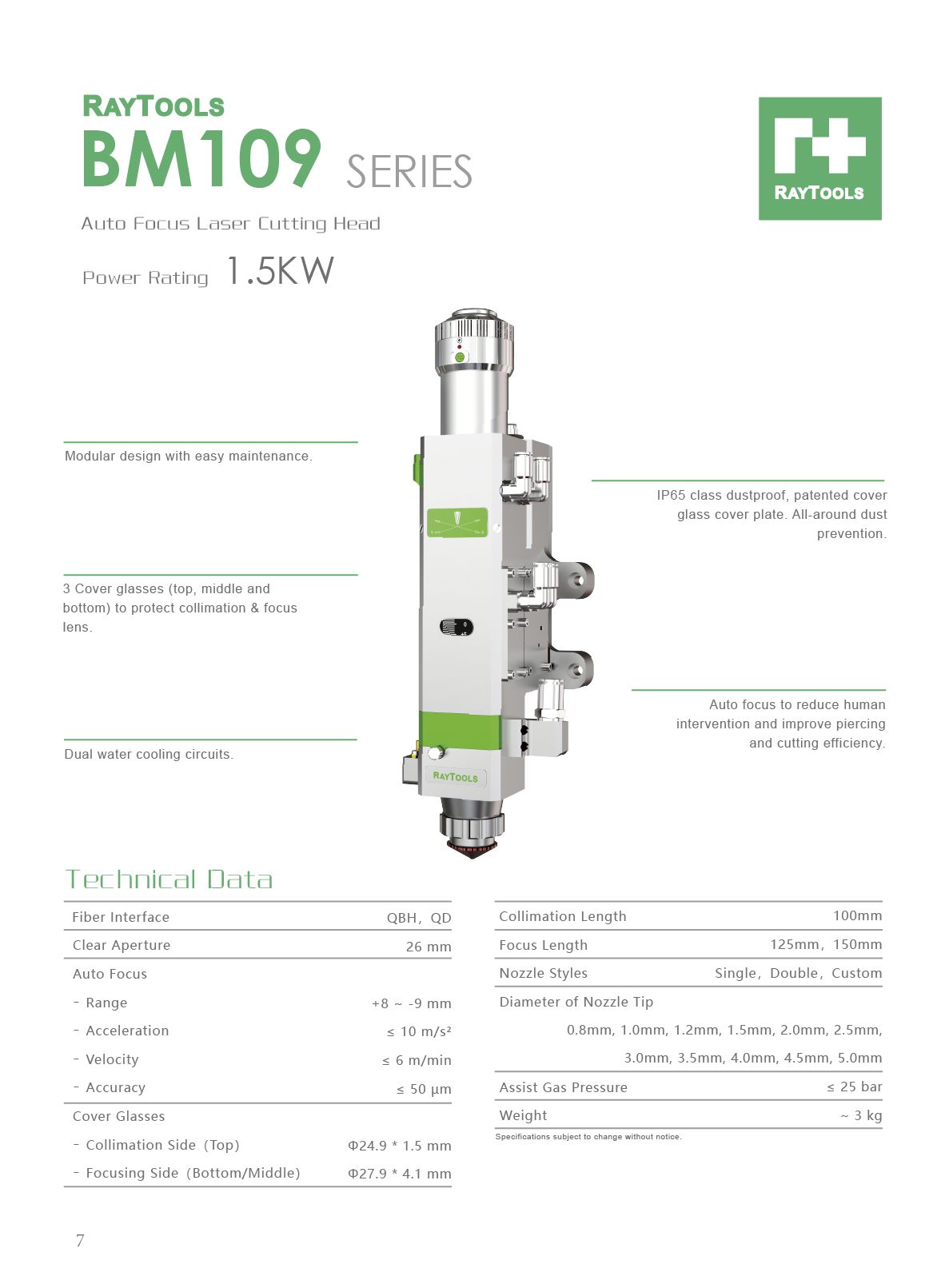 BM109 tech data